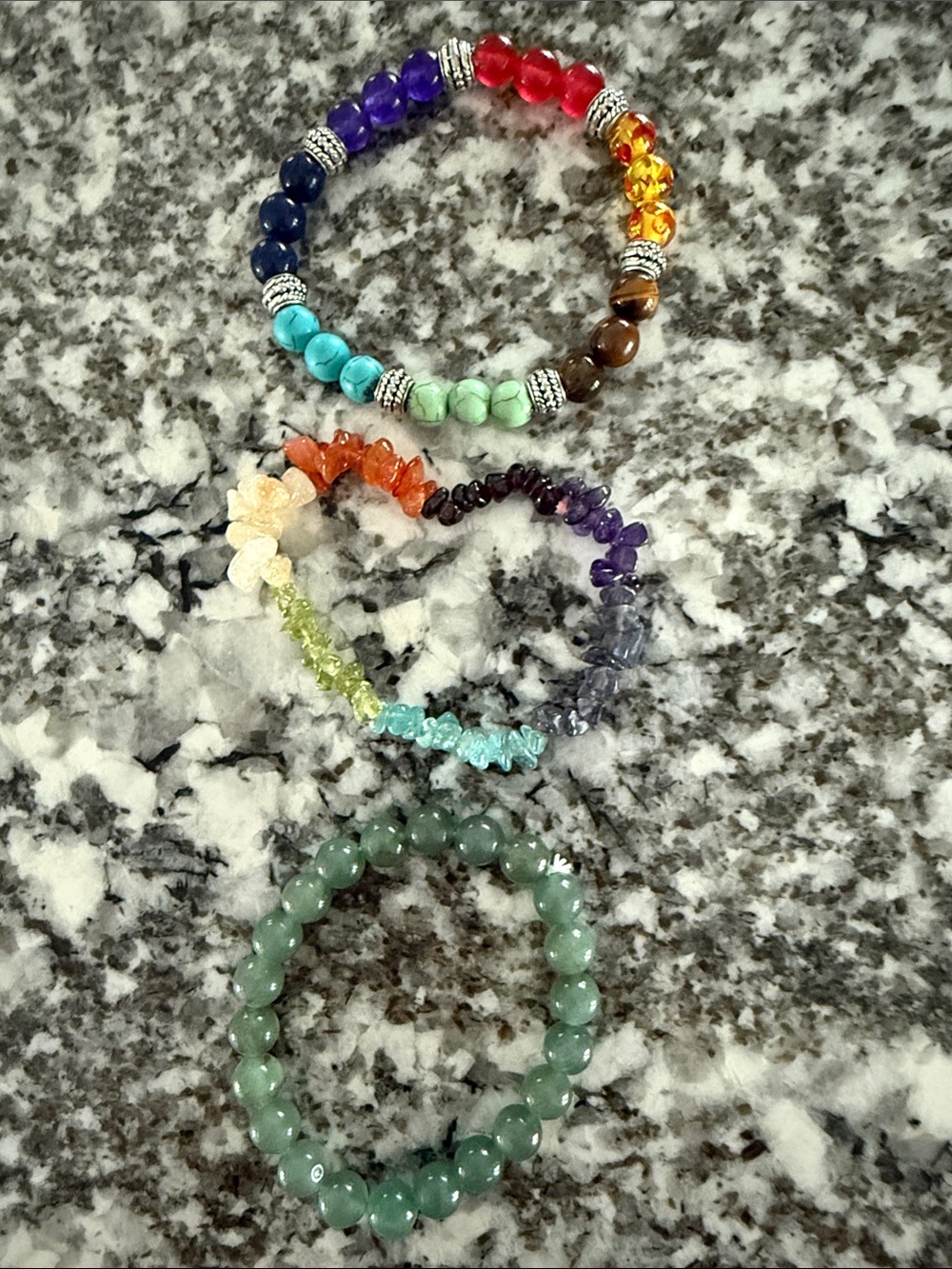 Rainbow Multistone Beaded Bracelet Set - Colorful Stretch Bracelets